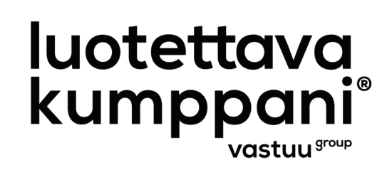 Luotettava kumppani -logo.